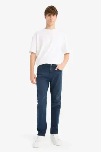 Sergio Regular Fit Normal Kalıp Normal Bel Boru Paça Jean Pantolon-Mavi Siyah - DEFACTO (1)