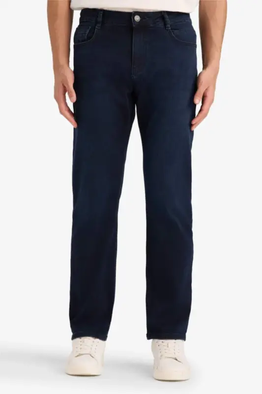 Sergio Regular Fit Normal Kalıp Normal Bel Boru Paça Jean Pantolon-Mavi Siyah - 3