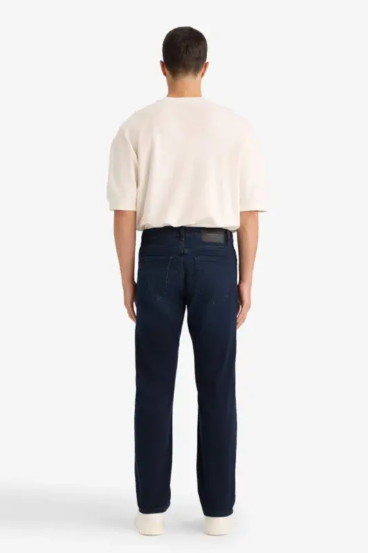 Sergio Regular Fit Normal Kalıp Normal Bel Boru Paça Jean Pantolon-Mavi Siyah - 5