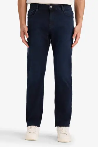 Sergio Regular Fit Oddiy Kesim Oddiy Bel Truba Oyoqli Jinsi Shimim Movi Qora - 3