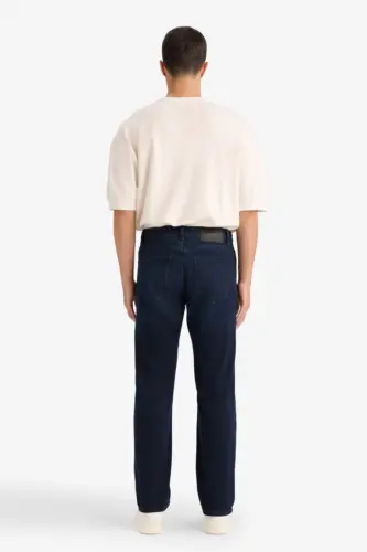 Sergio Regular Fit Oddiy Kesim Oddiy Bel Truba Oyoqli Jinsi Shimim Movi Qora - 5