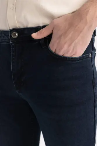 Sergio Regular Fit Oddiy Kesim Oddiy Bel Truba Oyoqli Jinsi Shimim Movi Qora - 5