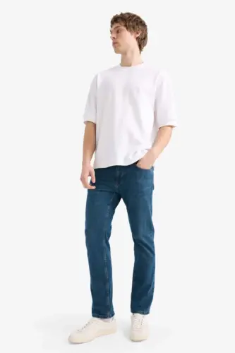 Sergio Regular Fit Oddiy Kesim Oddiy Bel Truba Oyoqli Jinsi Shimim To'q Yashil - 1