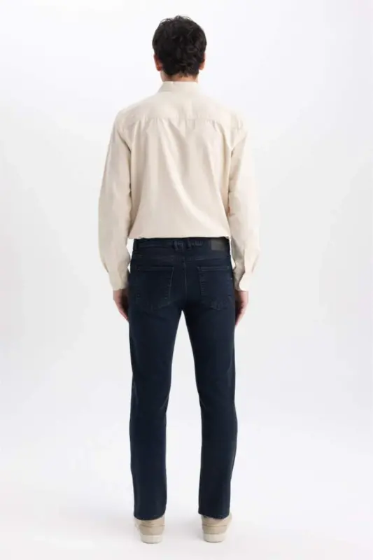 Sergio Regular Fit Straight Leg Normal Waist Pipe Leg Jeans Blue Black - 6