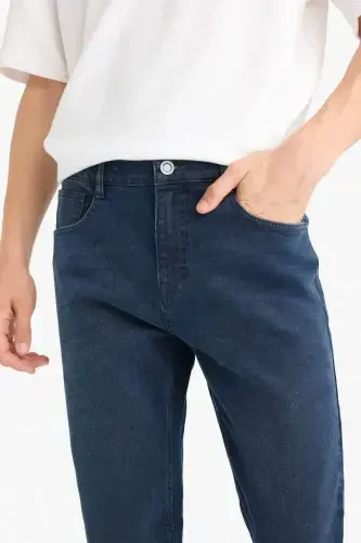 Sergio Regular Fit Straight Leg Normal Waist Pipe Leg Jeans Blue Black - 5