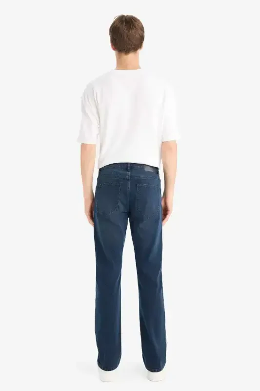 Sergio Regular Fit Straight Leg Normal Waist Pipe Leg Jeans Blue Black - 6