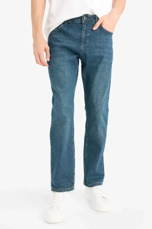 Sergio Regular Fit Straight Leg Normal Waist Pipe Leg Jeans Dark Green - 2