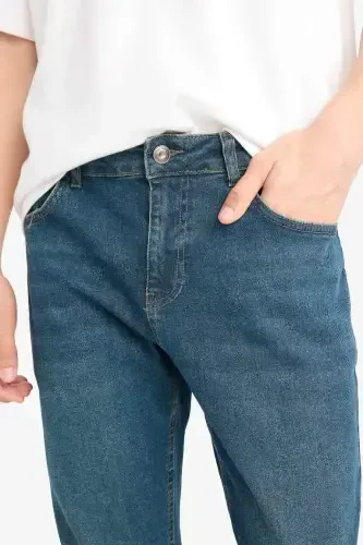 Sergio Regular Fit Straight Leg Normal Waist Pipe Leg Jeans Dark Green - 3