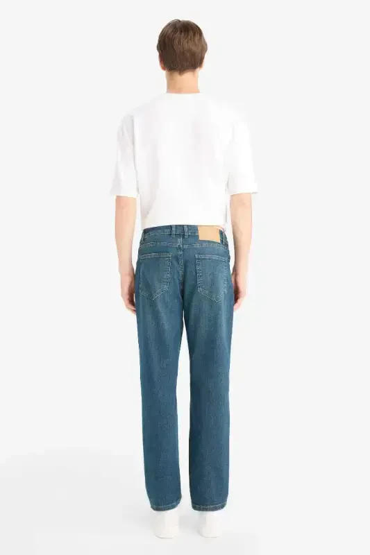 Sergio Regular Fit Straight Leg Normal Waist Pipe Leg Jeans Dark Green - 4