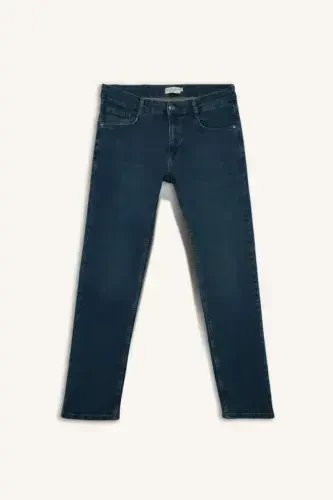 Sergio Regular Fit Straight Leg Normal Waist Pipe Leg Jeans Dark Green - 1