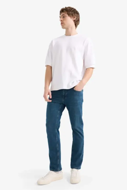 Sergio Regular Fit Straight Leg Normal Waist Pipe Leg Jeans Dark Green - 1