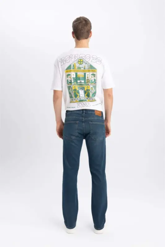 Sergio Regular Fit Straight Leg Normal Waist Pipe Leg Jeans Dark Green - 5