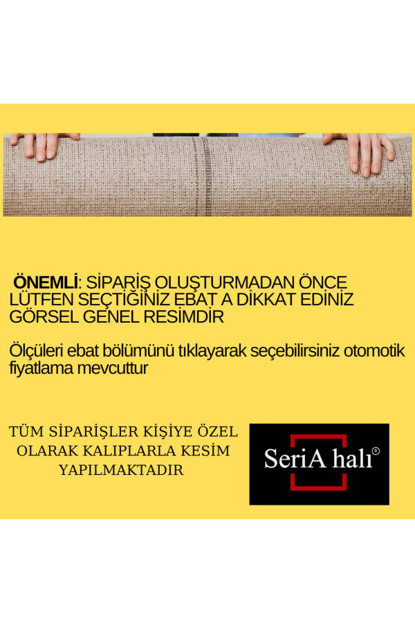 Seria Gilam Antrasit Peluş Paxta Gilam Mashinada Yuvish Mumkin Sirpanmaslik Tagligi - 6