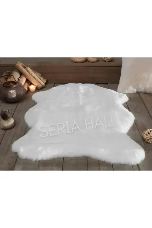 Seria Halı Beyaz Tavşan Post Halı Kürk Halı Puffy Post-Leopar - SARAR