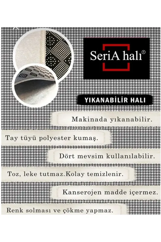 SERİA HALI Post Halı Peluş overloksuz Kürk Halı 60x100 80x130 80x150 100x150 120x180 Cm - Gri - 4