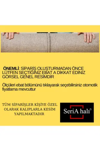 Seria Hali Post Peluş Halı Krem Kaymaz Taban Makinede Yikanir - Bej - 12