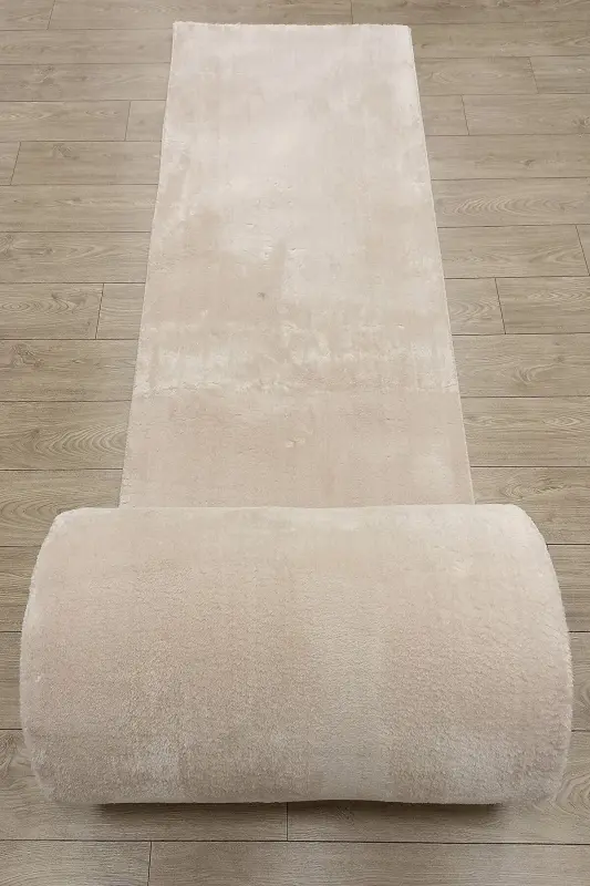 Seria Hali Post Peluş Halı Krem Kaymaz Taban Makinede Yikanir - Bej - 4