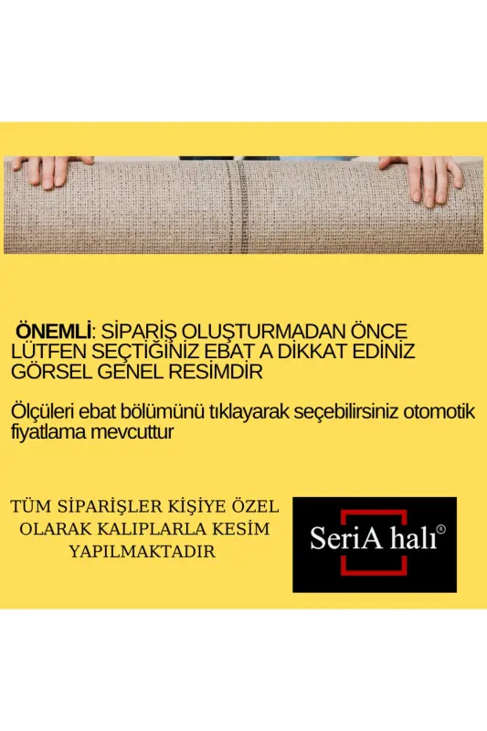 Seria Hali Post Peluş Halı Krem Kaymaz Taban Makinede Yikanir - Bej - 6