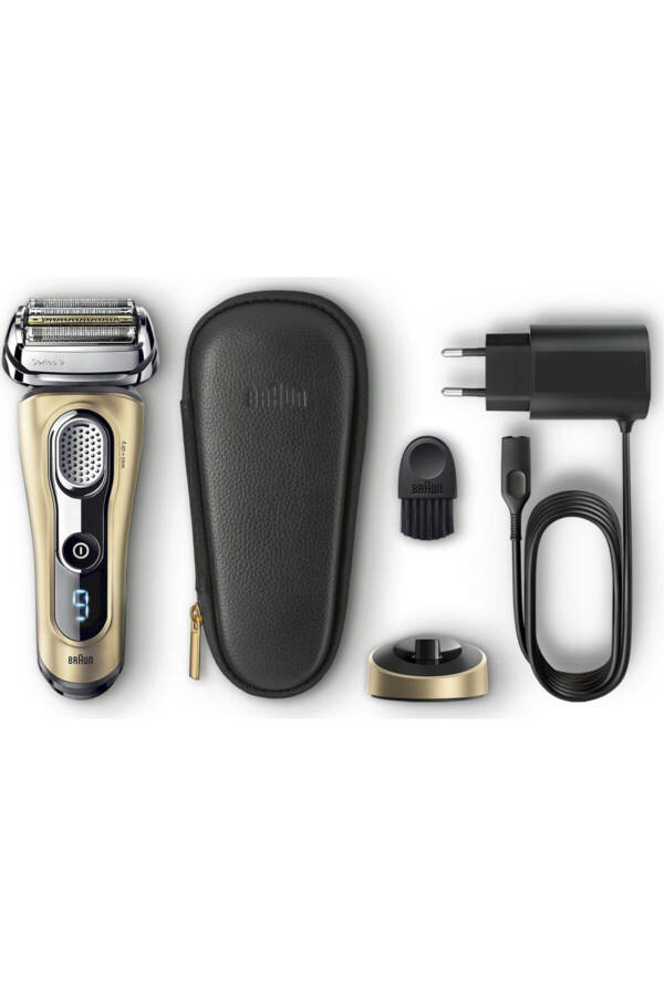 Series 9 9299s Men's Foil Shaver, Wet & Dry, With Leather Travel Case - Gold - 5