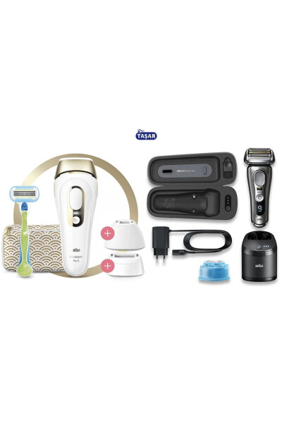 Series 9 Pro Rechargeable Wet & Dry Shaver + Silk Expert Pl5237 New Generation Ipl 400.000 - 1