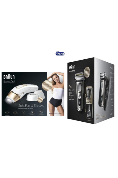 Series 9 Pro Rechargeable Wet & Dry Shaver + Silk Expert Pl5237 New Generation Ipl 400.000 - 2