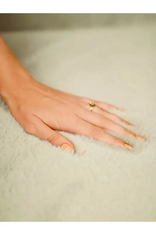 Seria Hali Post Peluş Halı Krem Kaymaz Taban Makinede Yikanir - Bej - 2
