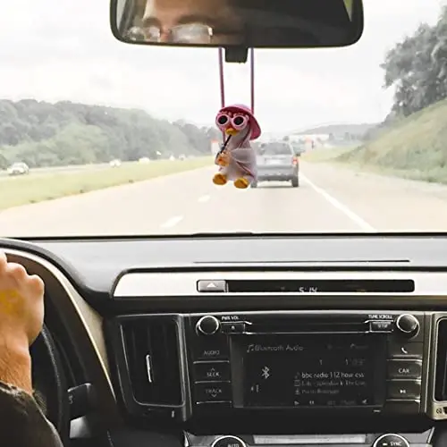 Cool Swinging Duck Car Hanging Ornament, Pendant Interior Rearview Mirror Decoration and Car Rear View Mirrior Hanging Accessories - 4