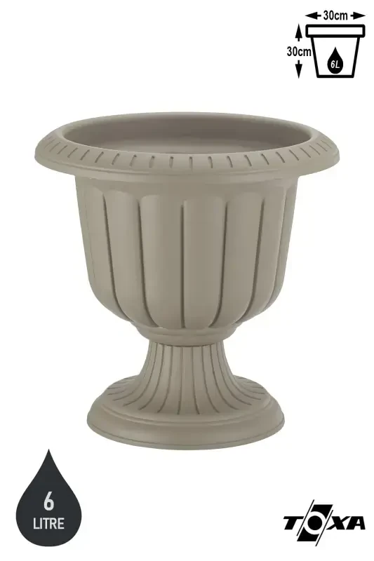 Serinova Nargis Gultuvak 6 Litr Mocha Qahva Oyoqli Plastik Gul Gultuvak-Qahva - 1