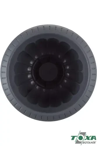 Serinova Nergis Pot 6 Liter Anthracite Footed Plastic Flower Pot-Anthracite - 3