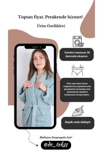 Серое махровое банное халат с капюшоном (s-m-l-xl-2xl-3xl-4xl)-Серое - 5