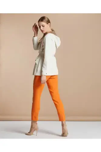 Serpil Ayollar Echru Trench Palto 30394 - 3