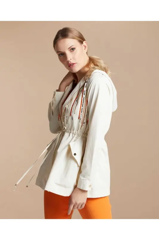 Serpil Ayollar Echru Trench Palto 30394 - SERPİL