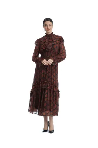 Serpil ayollar jigarrangi koʻylak 38853 - 1