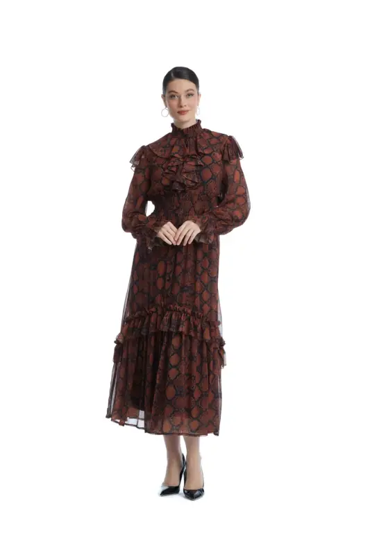 Serpil ayollar jigarrangi koʻylak 38853 - 1