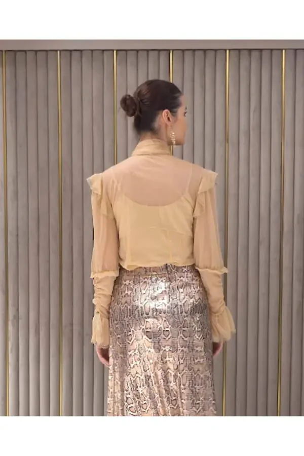 Serpil ayollar łosos rangli köynäk 33208 - 2