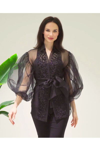 Serpil ayollar uchun qora ko'ylak 38576 - 1