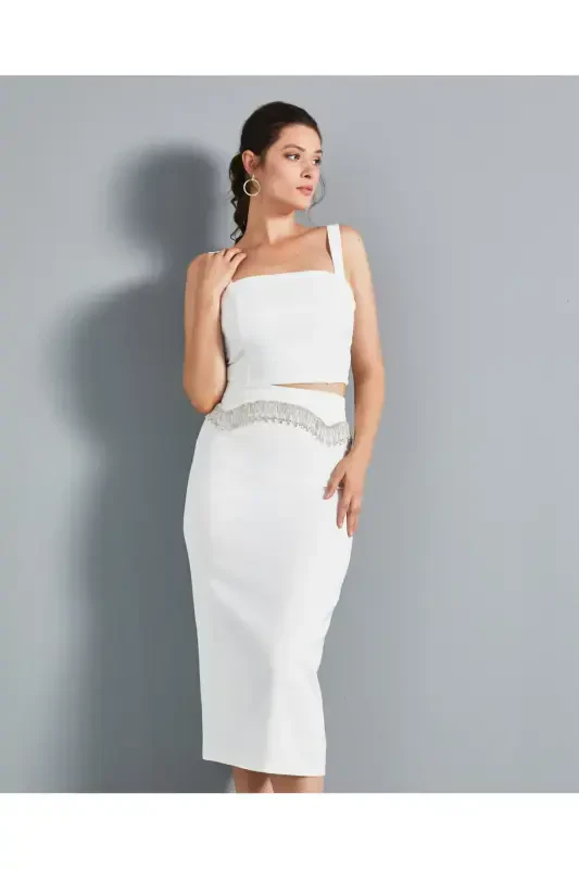 Serpil Kadın Ekru Etek 36746 - 3