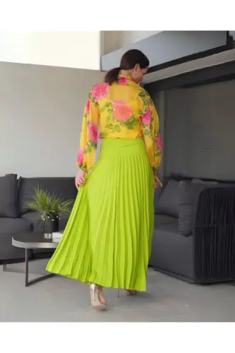 Serpil Kadın Fıstık Yeşil Etek 38549 - 2