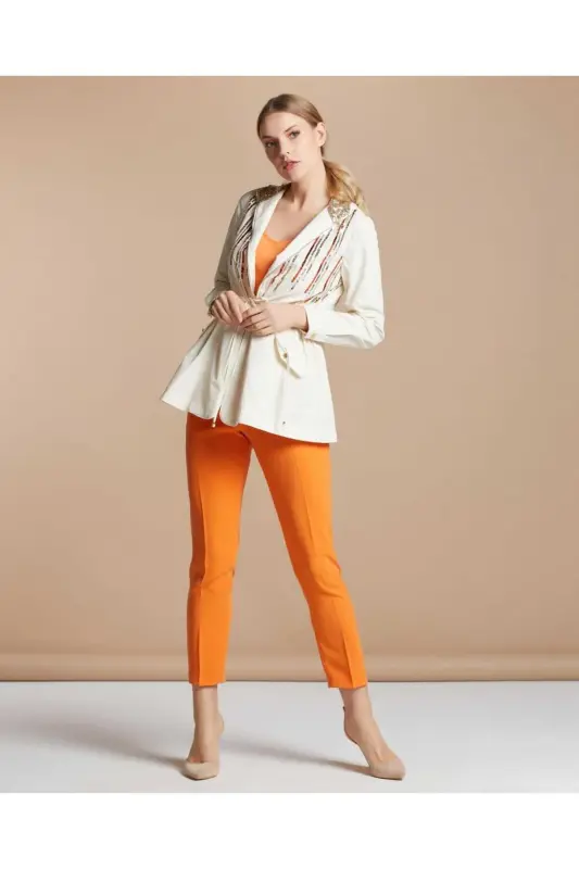 Serpil Women Ecru Trench Coat 30394 - 2