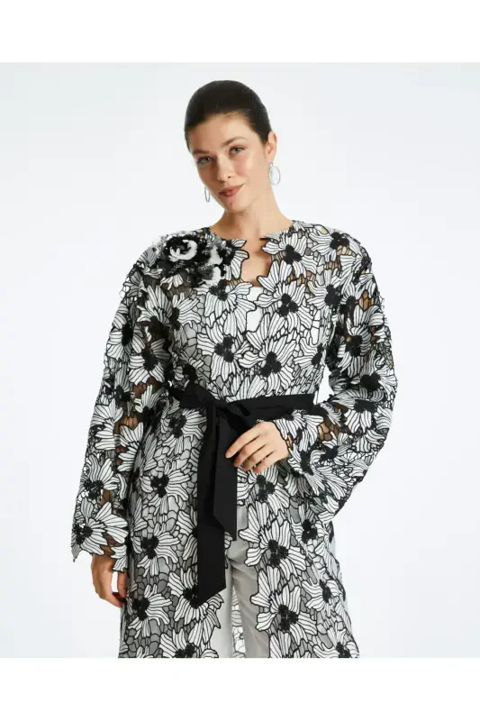 Serpil Women's Black Coat 38416 - 3