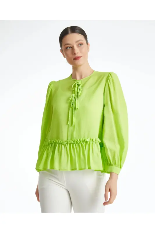 Serpil Women's Pistachio Blouse 38315 - 3