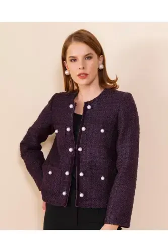 Serpil Women's Purple Jacket 29487 - 1