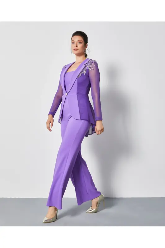 Serpil Women's Purple Jumpsuit 36793 - SERPIL