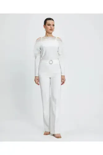 Serpil Women's White Pants 39568 - 1