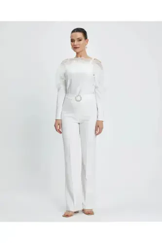 Serpil Women's White Pants 39568 - SERPIL (1)