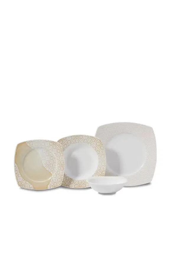 Serra Collection 24 Piece Square Dinner Set - 1