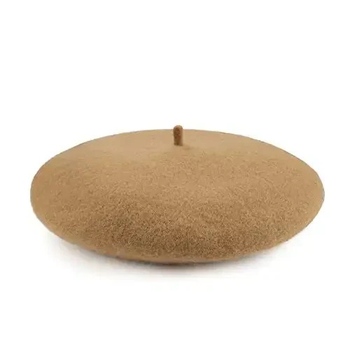 Wool Beret Hat French Beret Cap Winter Artist Painter Hat Solid Color for Women - 3