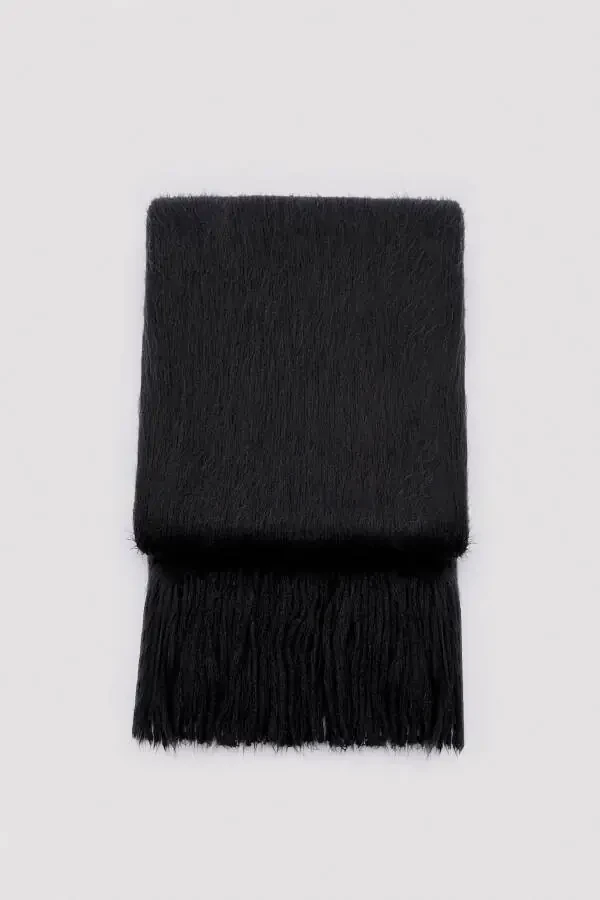 ШЕРСТЯНОЙ ЧЕРНЫЙ ШАРФ WARMY - 1