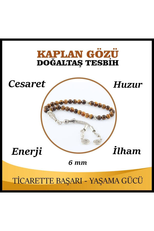 Sertifikalı Kaplan Gözü Doğaltaş Tesbih 6 Mm (T204) - 2