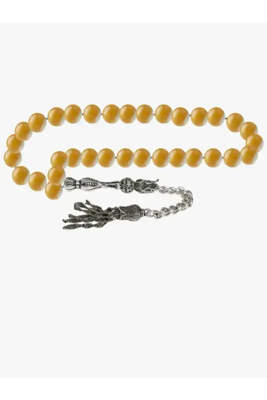 Sertifikatlangan Sariq Jasper Tabiiy Tosh Tasbeh 8mm-tesbihrenk33 - 2